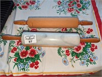Marble and wooden rolling pin