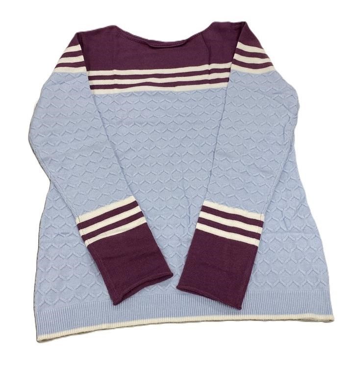Danedvi Women Striped Colorblock Pullover Sweater