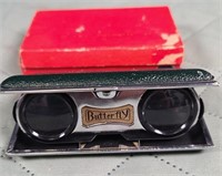 Vintage Pair of Butterfly Binoculars w Box
