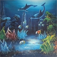 Ocean Mammal Scene on Canvas 36" x 24"