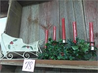 Decorative Sleigh / 5 Candle Centerpiece