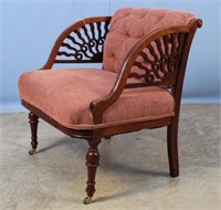 Unusual 19th C. Mahogany Parlor Chair