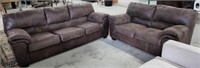 Micro Suede Look Sofa With Matching Loveseat