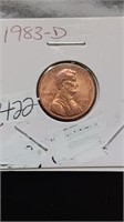 Uncirculated 1983-D Lincoln Penny