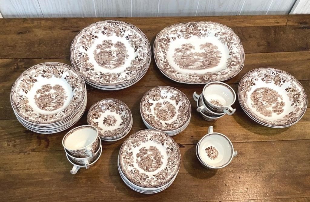 48 pc Royal Staffordshire Tonquin transferware