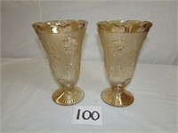 Jeanette Marigold Iris Pattern Vases