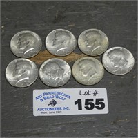 (7) 40% Silver Clad Kennedy Half Dollars