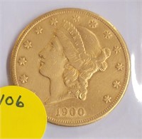 1900-S LIBERTY $20 GOLD COIN