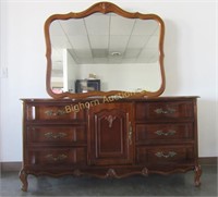 Dresser w/ Mirror 9 Drawers Victorian Style