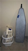 Ironing board and laundry baskets