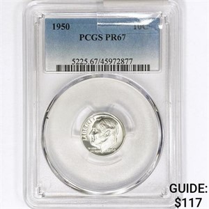 1950 Roosevelt Dime PCGS PR67