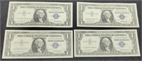 (4) 1957 $1 Silver Certificate Notes Unc.