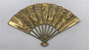 Brass Fan Wall Art Asian Theme
