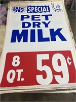 Vintage Paper Grocery Store Display Pet Dry Milk