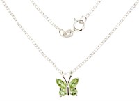 Beautiful Natural Peridot Butterfly Necklace