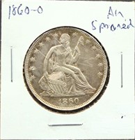 1860O seated liberty half dollar