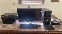 HP Computer,  Printer , 25 inch Screen,  Netgear