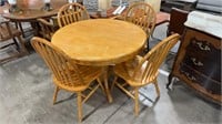 DINING TABLE W/ 4 CHAIRS & HIDE-AWAY LEAF