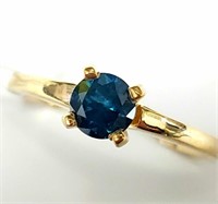 $1735 10K Natural Blue Diamond Treated(0.41ct) Rin