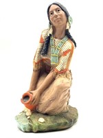 Native American Woman Statue 14”
(Resin-type