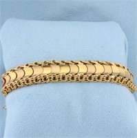 Heavy Designer Link Bracelet in 18K Yellow Gold