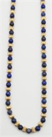 LAPIS & 14K GOLD BEADED NECKLACE