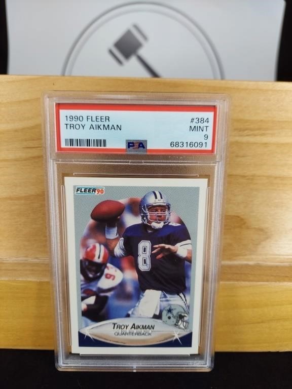 1990 Fleer #384 Troy Aikman PSA MINT 9