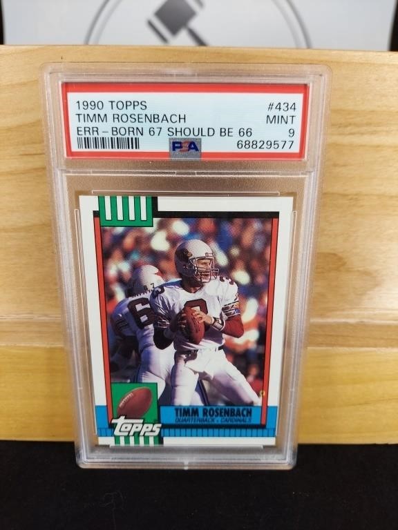 1990 Topps Football Timm Rosenbach ERROR PSA 9