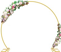 Wedding Arch 7.2FT Round Backdrop Stand Gold Metal