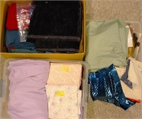 3 Boxes of Fabric - Velvet, Costume, Flannels