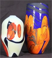 PAIR OF SIGNED VASES.