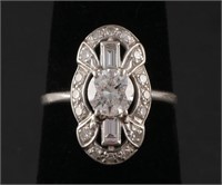 Art Deco 1 Carat Diamond 14k Gold Ring