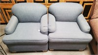 MA- Pair Of Charter Blue Padded Chairs