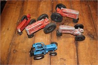 Vintage metal tractor toys