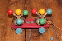 Vintage wooden and metal toy