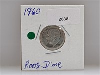 1960 90% Silver Roos Dime