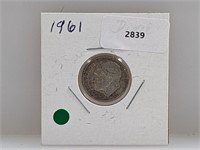 1961 90% Silver Roos Dime