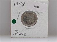 1958 90% Silver Roos Dime