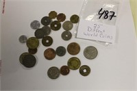 LOT OF 25 DIFFERENT WORLD COINS