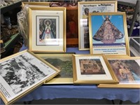 Lot of 9 assorted religious pictures    (K15)