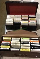 Eight track tapes, two cases of vintage eight