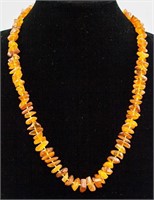Amber Carved Baltic Bead Necklace