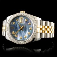 36MM Rolex DateJust Watch Diam in 18K YG/SS