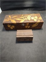 Glove/Tie Pyrography Box & Small Wood Box