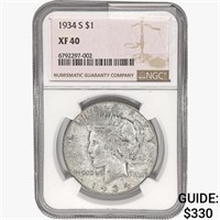 1934-S Silver Peace Dollar NGC XF40