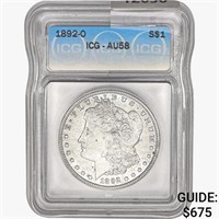 1892-O Morgan Silver Dollar ICG AU58