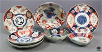 Imari Style Porcelain Plates & Bowls / 7 pc