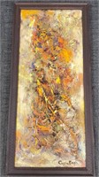 Signed D. Cuplintsigh (?) '72 abstract oil on
