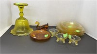 Colored glass lot includes yellow depression,