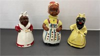 (3) black Americana porcelain figurines, one is a